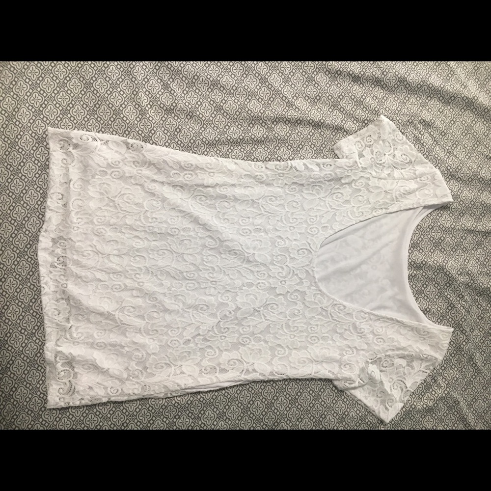 Medium White Lace, swoop back dress.